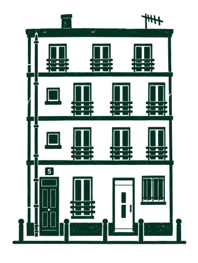 Façade de l’immeuble côté rue